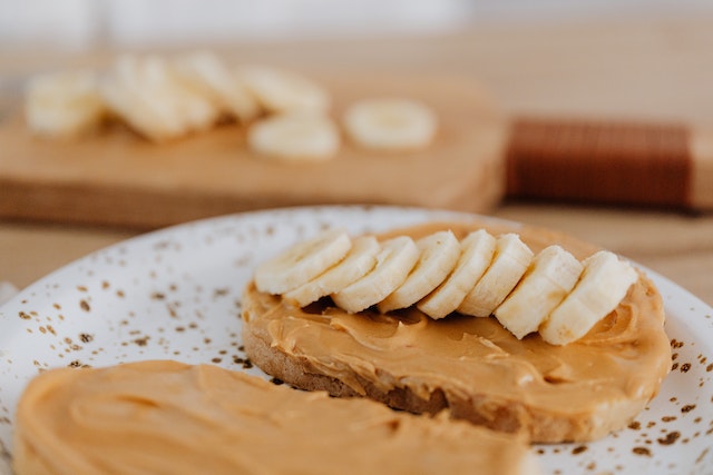 almond butter toast with banana